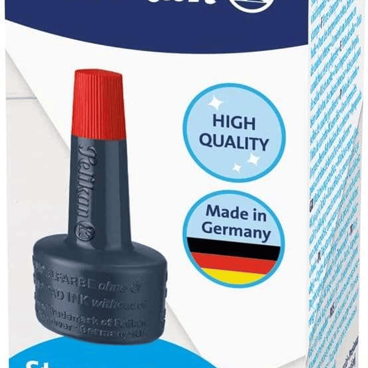 Pelikan Bote de Tinta para Tampones 28ml - Sin Aceite - Secado Rapido - Resistente al Agua - Color Rojo Intenso 1