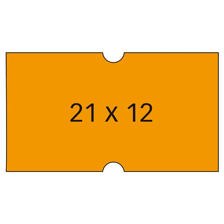 Apli Etiquetas Naranjas para Maquinas de Precios de 1 Linea - Tamaño 21x12mm - Pack de 6 Rollos - Adhesivo Permanente - Compatibles con Modelos 101418 1