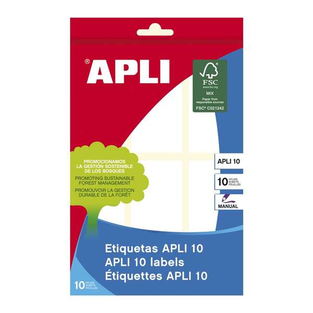 Apli Pack de 60 Etiquetas 34 x 67mm - Ideal para Escribir sobre Ellas - Adhesivo Permanente - Color Blanco 1