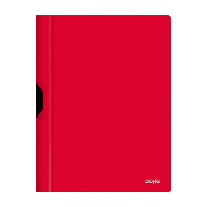 Dohe Dossier con Clip Metalico - Tamaño A4 - Fabricado en Polipropileno Opaco de 350 Micras - Color Rojo 1