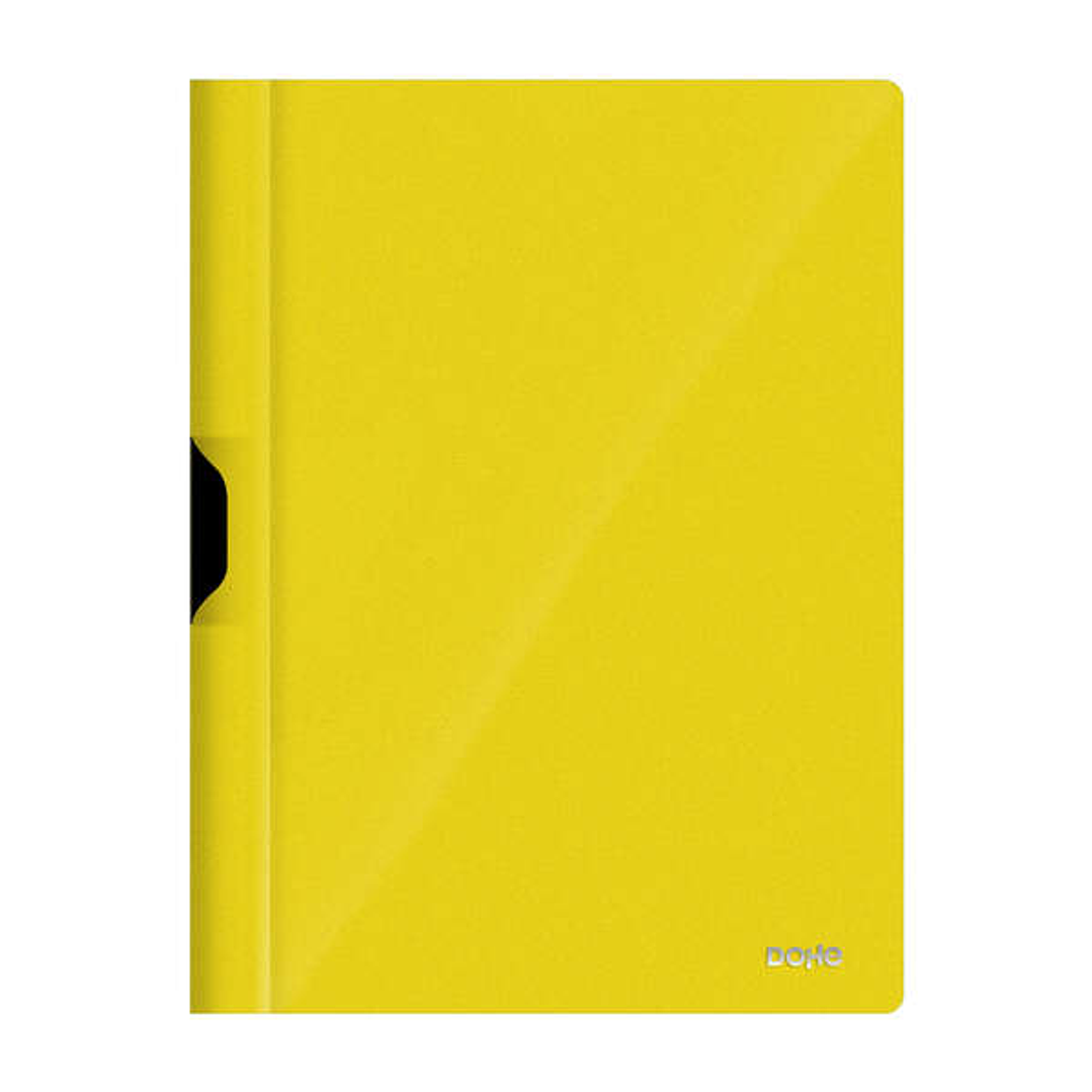 Dohe Dossier con Clip Metalico - Tamaño A4 - Fabricado en Polipropileno Opaco de 350 Micras - Color Amarillo 1