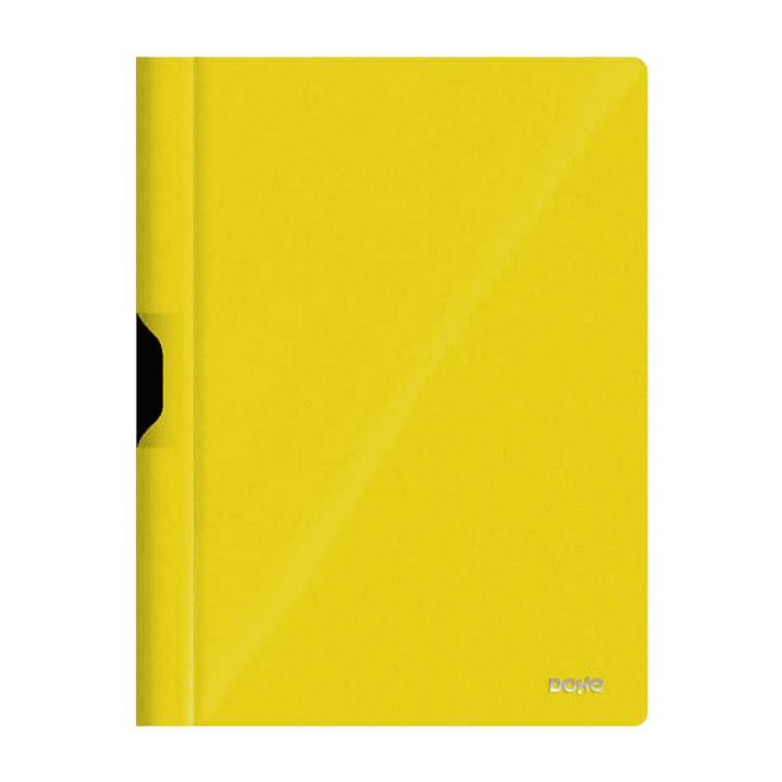 Dohe Dossier con Clip Metalico - Tamaño A4 - Fabricado en Polipropileno Opaco de 350 Micras - Color Amarillo 1