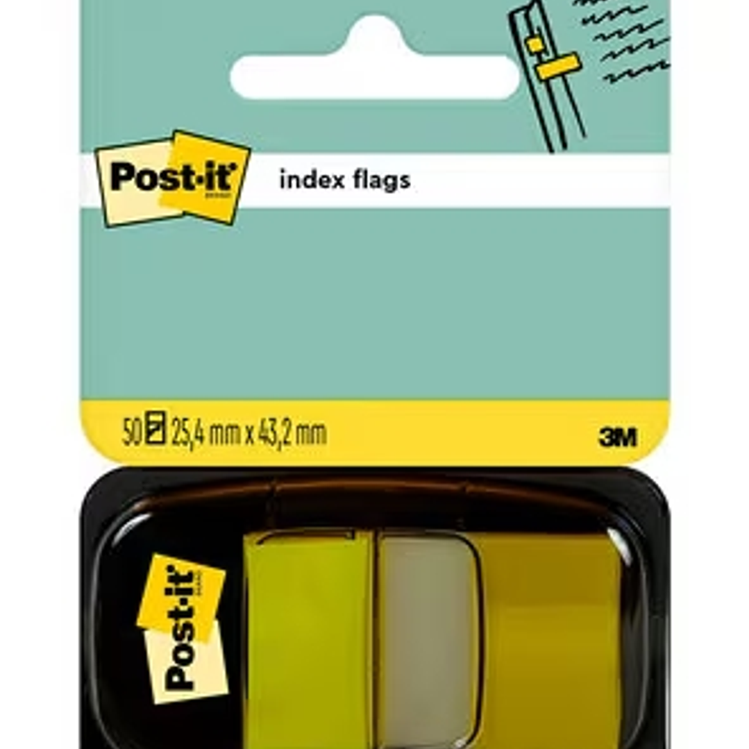 Post-it Index Dispensador con 50 Marcadores Reposicionables 25.4 x 43.2mm - Adherencia Firme - Para Marcar, Señalar o Destacar Informacion - 710010267 1