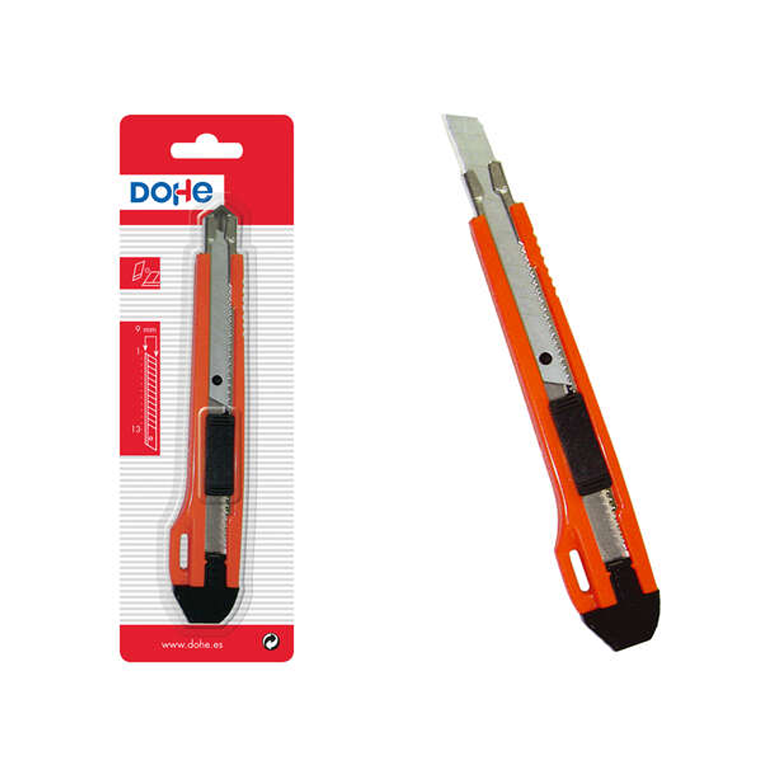 Dohe Cutter Resistente de Plastico - Cuchillas Tronzables de Acero - Sistema de Bloqueo de Cuchilla - Guia Metalica 1