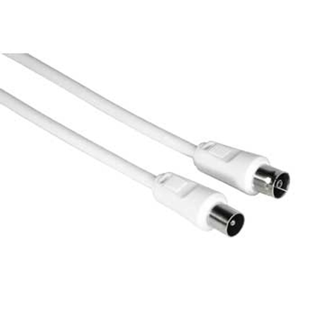 Hama Cable Coaxial de Antena Macho/Hembra - Longitud 1.5m - Apantallamiento 75dB - Impedancia 75Ohm - Color Blanco 1