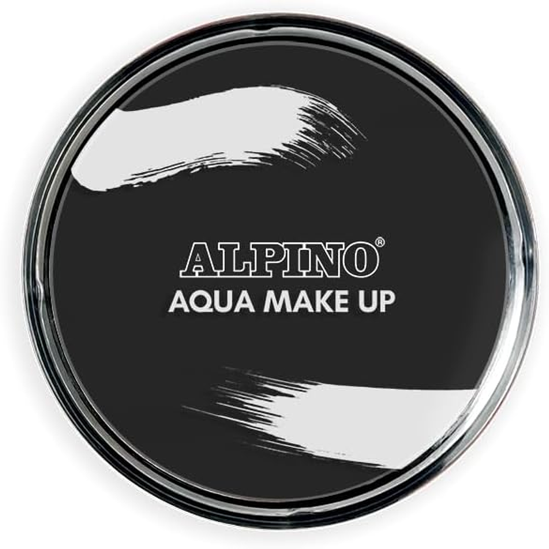 Alpino Aqua Make-up Polvera de Maquillaje Facial Acuarelable - Se Lava con Agua y Jabon - Color Negro 1