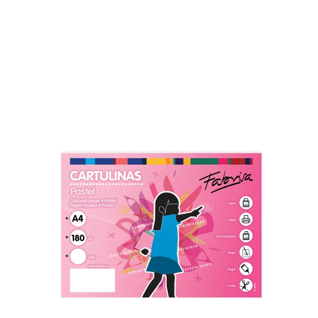 Fabrisa Pack de 100 Cartulinas 180 g/m² - Tamaño A4 - Color Blanco 1