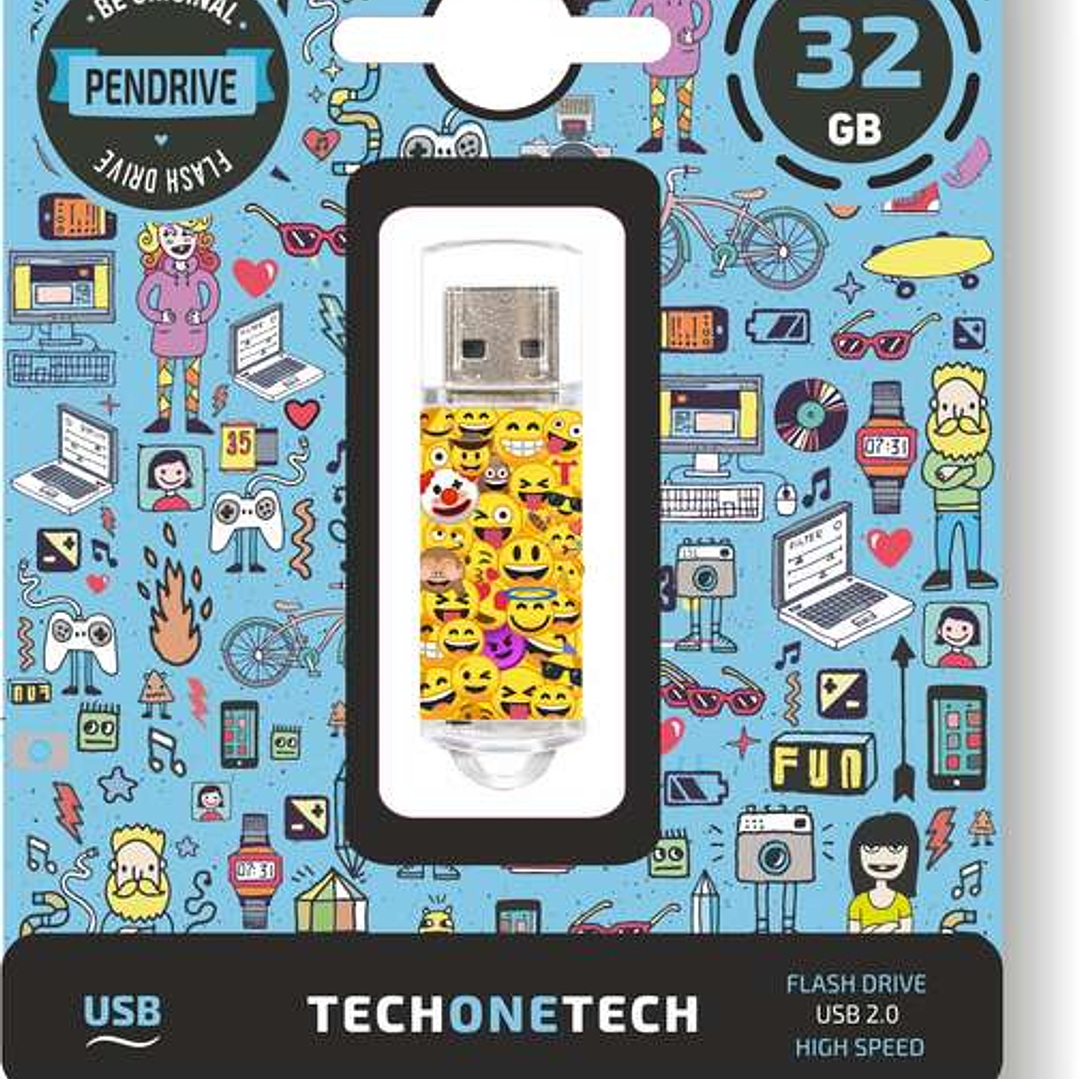 TechOneTech Emojis Memoria USB 2.0 32GB (Pendrive) 1