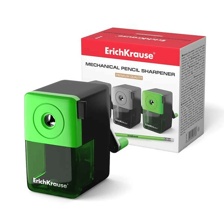 Erichkrause Sacapuntas Mecanico con Deposito - Contenedor Grande para Virutas - Mecanismo de Sujecion - Color Surtido 1