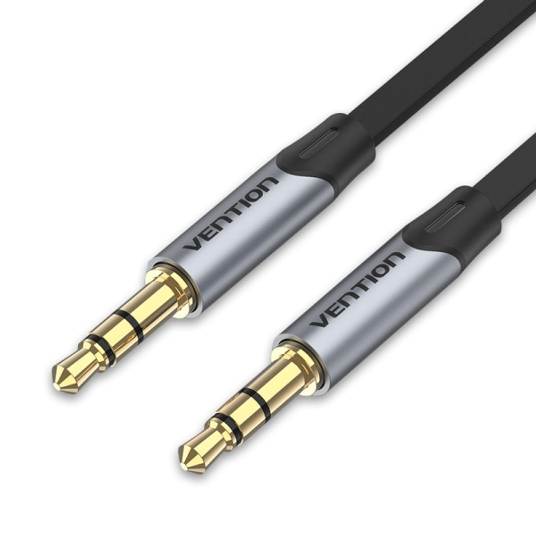 Vention Cable Estereo Jack 3.5 Macho a Jack 3.5 Macho - 0.5m - Plano - Color Gris 1