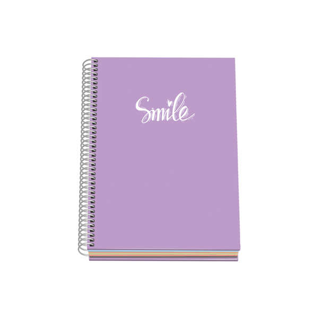 Dohe Serie Pastel Cuaderno con Espiral - Tamaño A5 de 100 Hojas 90gr - Hojas Microperforadas con 2 Taladros - Cuadricula 5mm - Color Morado Pastel 1