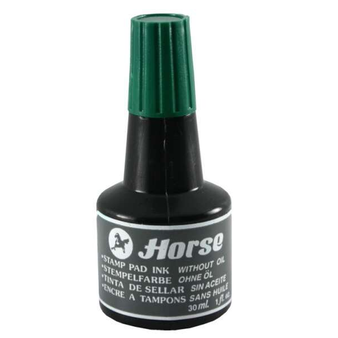 Horse Bote de Tinta para Tampon 30ml - Sin Aceite - Color Verde 1