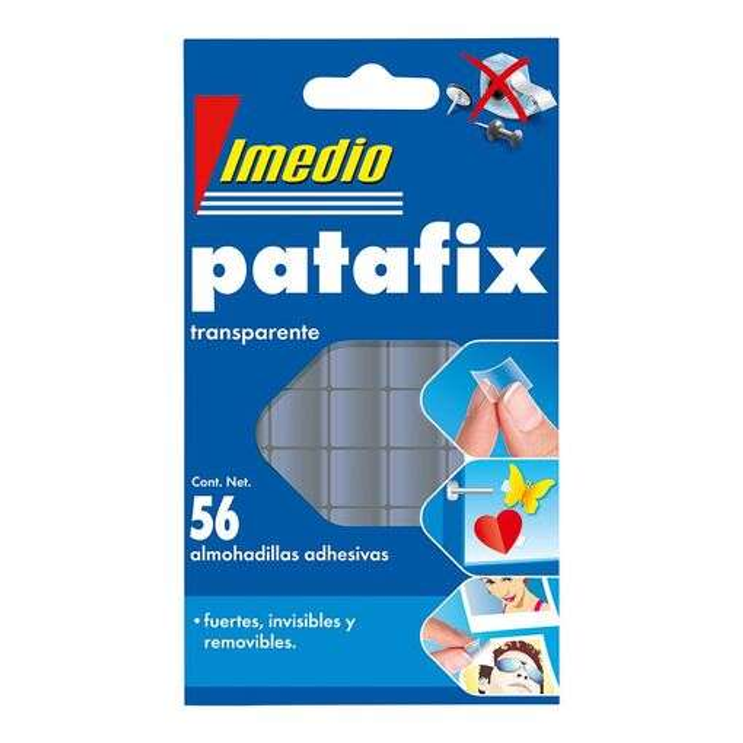 Imedio Patafix Masilla Adhesiva Transparente - Fuertes, Limpias y Removibles - 56 Piezas 1