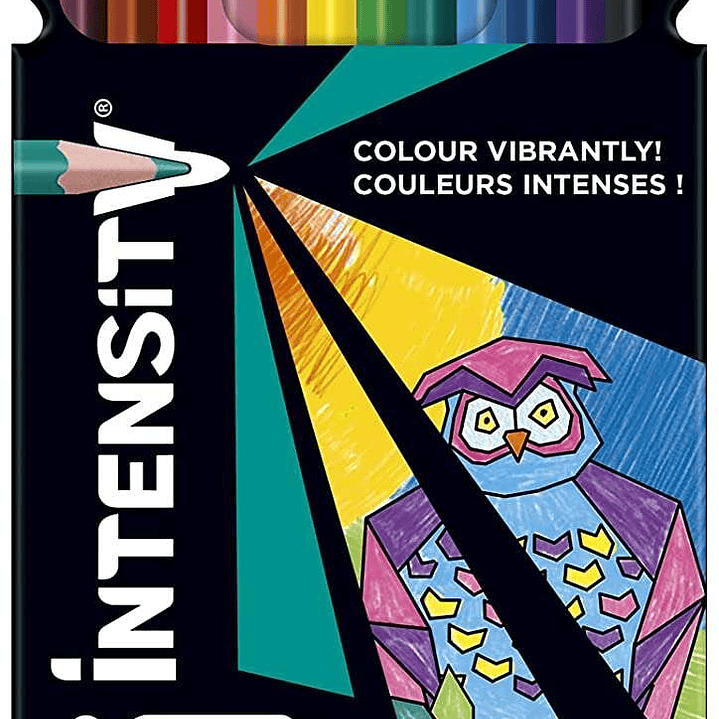 Bic Intensity Color Up Caja de 12 Lapices Triangulares de Colores Surtidos - Fabricados en Resina - Mina Ultraresistente de 3.20mm 1