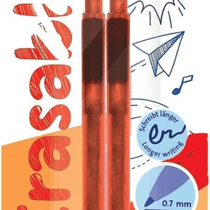 Pelikan Blister 2 Recambio de Borrador Erase 2.0 - Ideal para Lapices y Boligrafos - Color Rojo 1