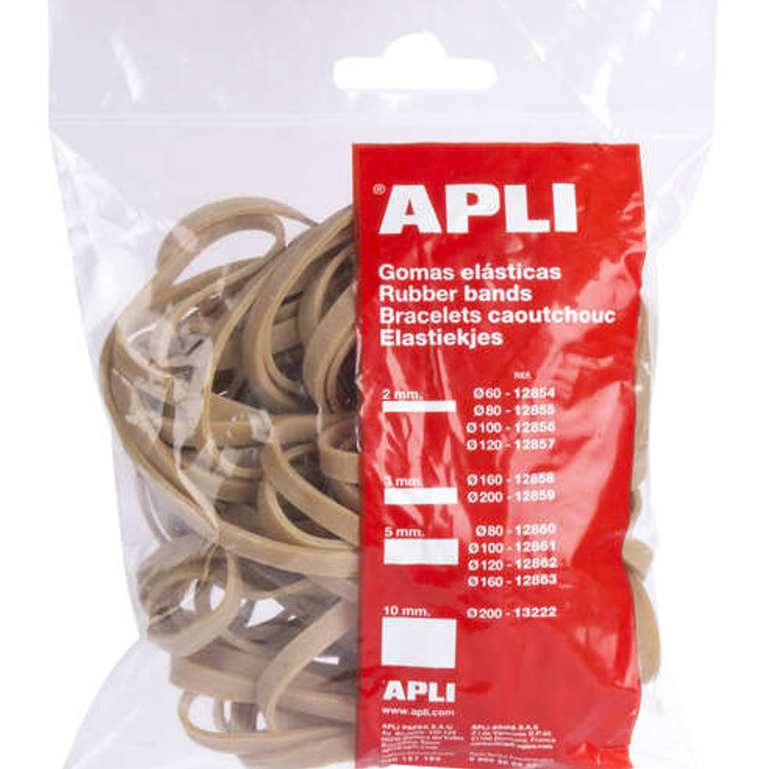 Apli Gomas Elasticas de Caucho Natural - Ø 160 x 5mm - Gran Elasticidad y Resistencia - Contenido 100 G 1