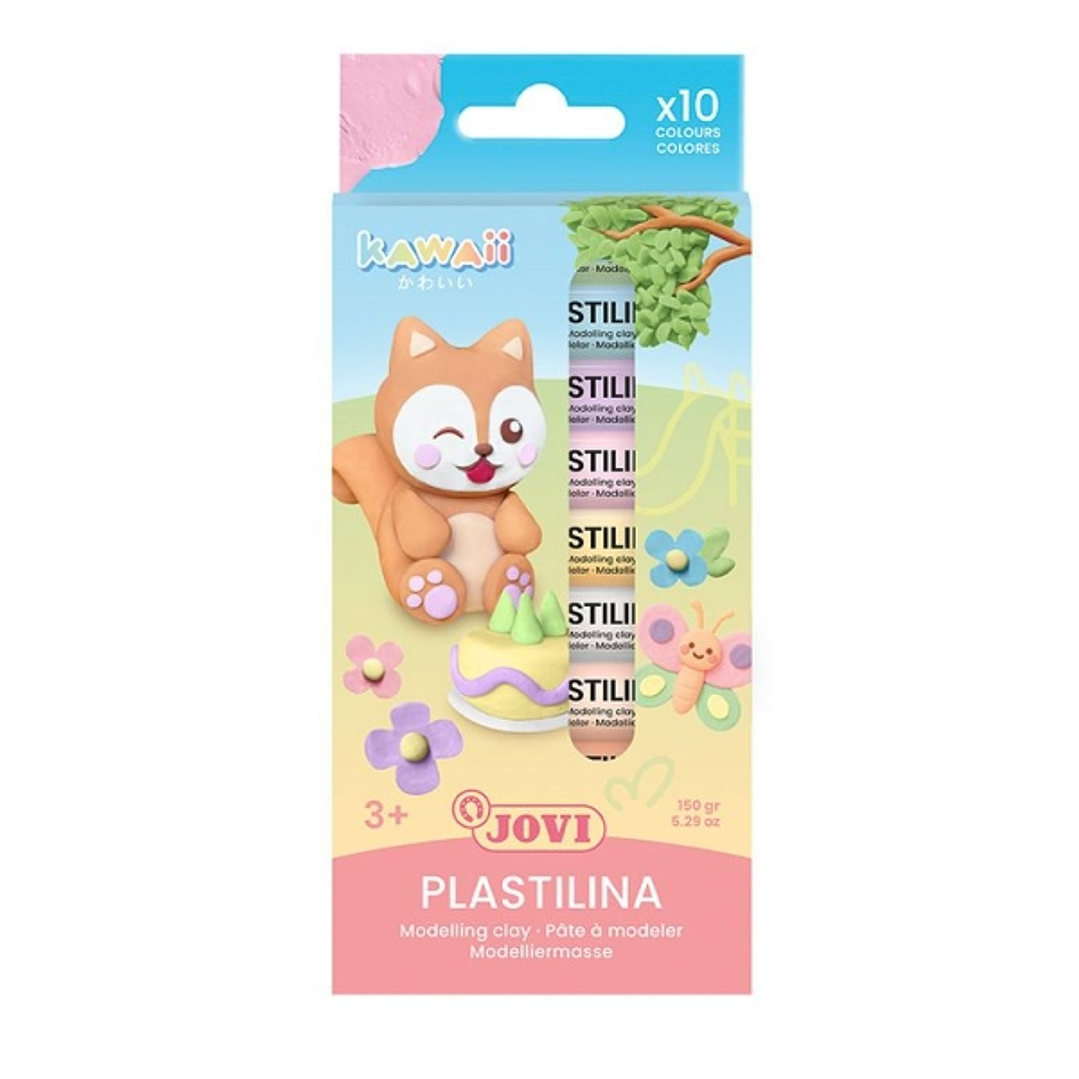 Jovi Kawaii Pack con 10 Barras de Plastilina 15gr - Muy Moldeable - No se Seca - Colores Surtidos 1