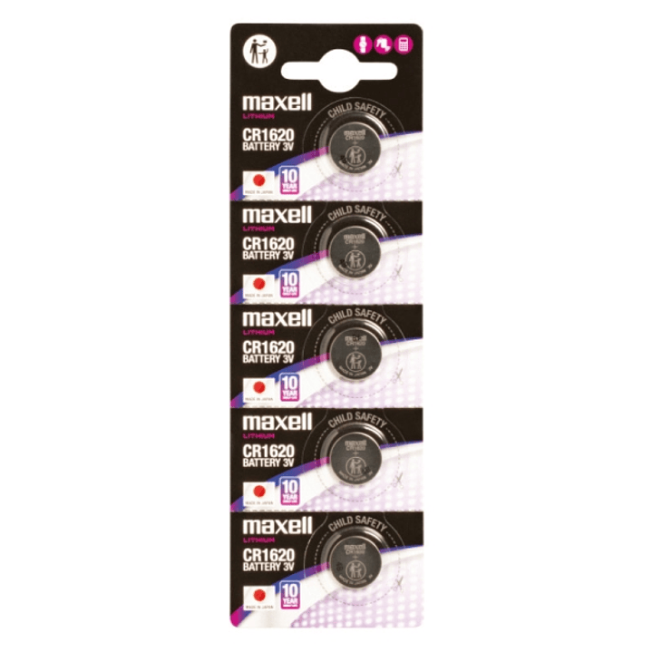 Maxell Lithium CR1620 Pack de 5 Pilas 3V 1