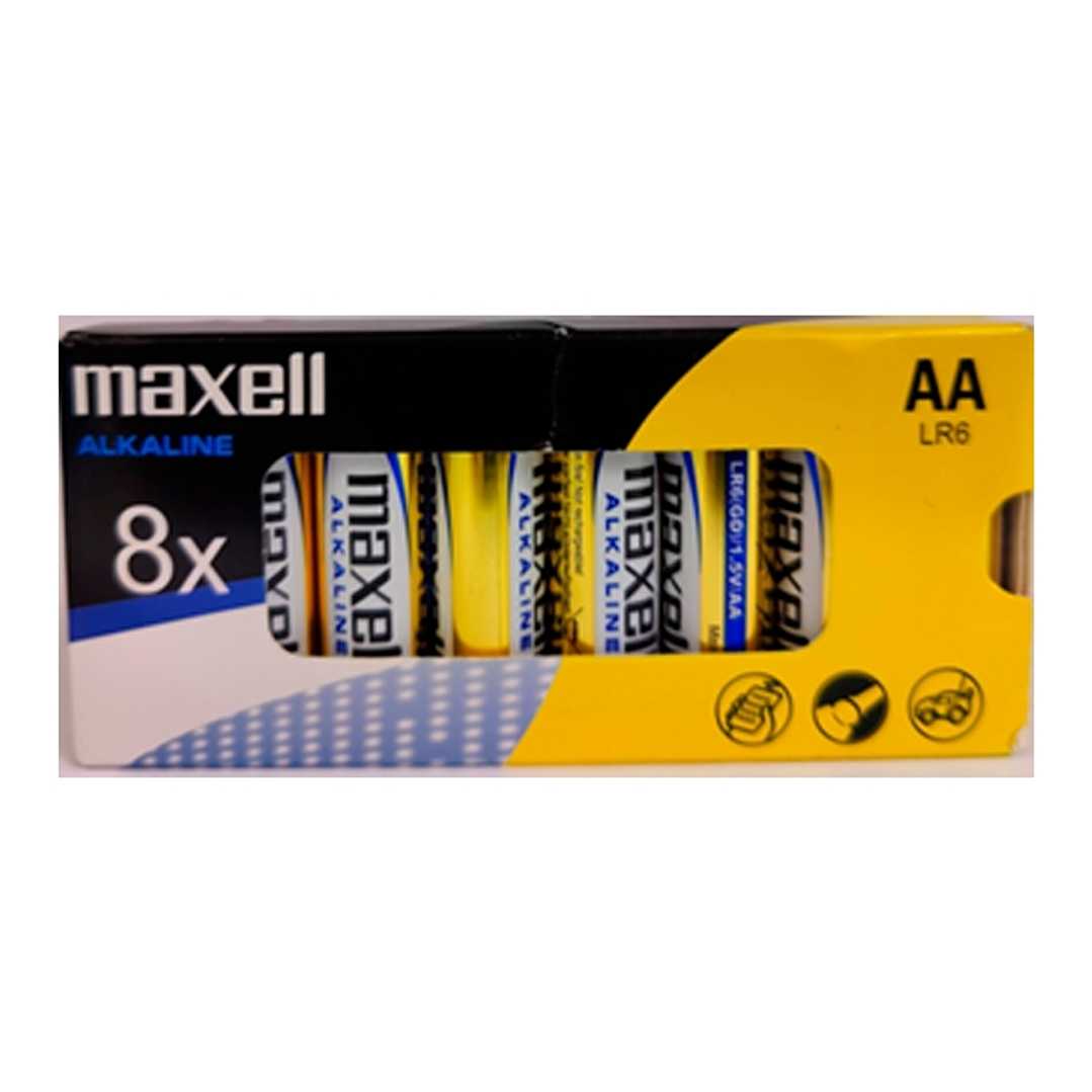 Maxell Pack de 8 Pilas Alcalinas LR06 AA 1.5V 1