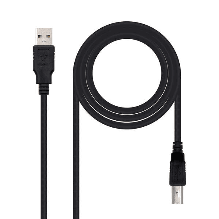 Nanocable Cable de Impresora USB-A 2.0 Macho a USB-B Macho 3m 1