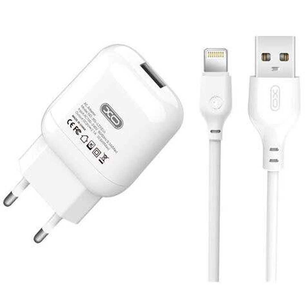 XO L37 Pack Cargador de Corriente USB + Cable USB a Lightning 1