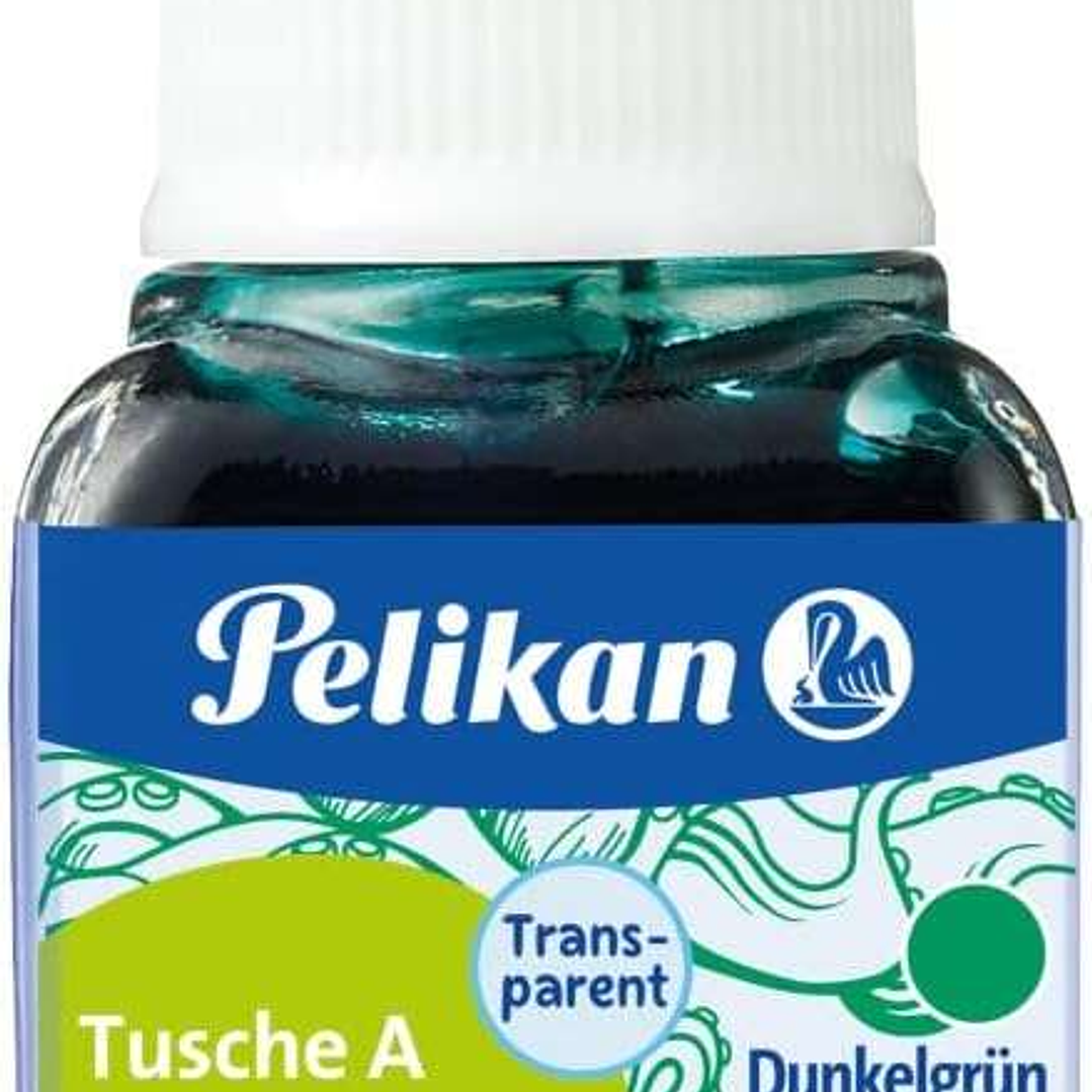 Pelikan Tinta China 523 10ml N.7 - Botella de 10ml - Ideal para Dibujo y Caligrafia - Resistente al Agua y de Secado Rapido - Color Verde Oscuro 1