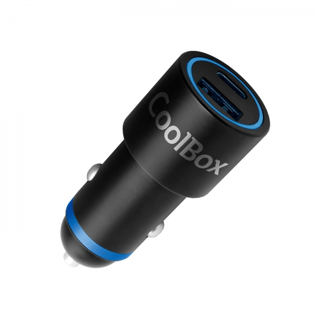 Coolbox Cargador de Coche - 48W - QC3.0 y PD1.2 - USB-A y USB-C - Color Negro 1
