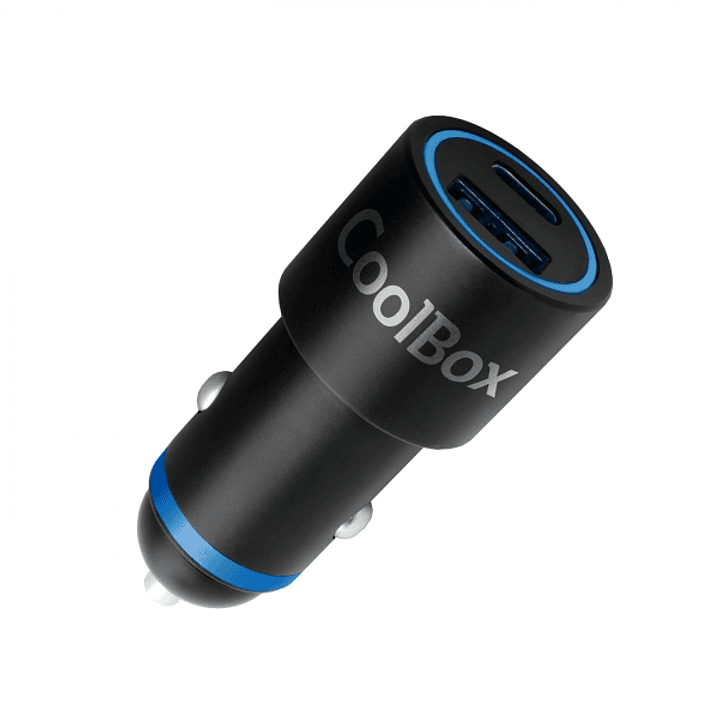 Coolbox Cargador de Coche - 48W - QC3.0 y PD1.2 - USB-A y USB-C - Color Negro 1