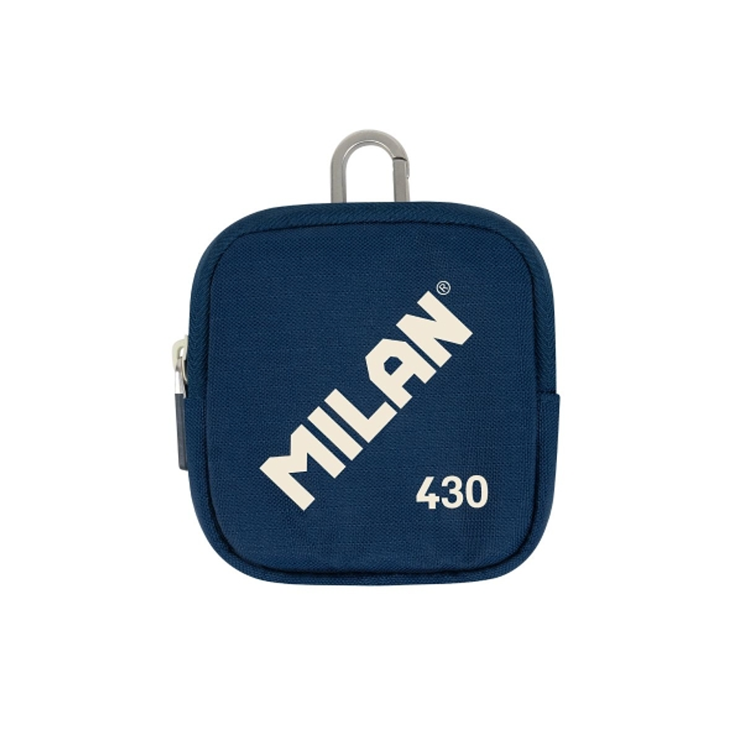 Milan Coleccion 430 Monedero Pequeño - Tamaño Monedero 10,3x10x2,5cm - Cierre de Cremallera - Mosqueton de Aluminio - Color Azul Marino 1