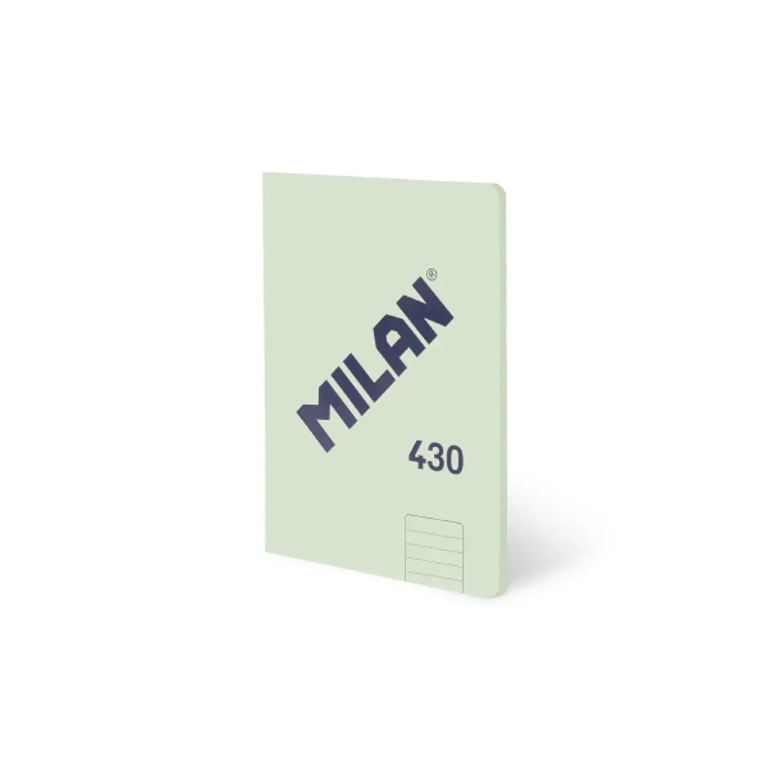 Milan 430 Libreta Encolada Formato A5 Pautado 1 Linea 7mm - 48 Hojas de 95 gr/m2 - Microperforado - Tapa Blanda - Color Verde 1