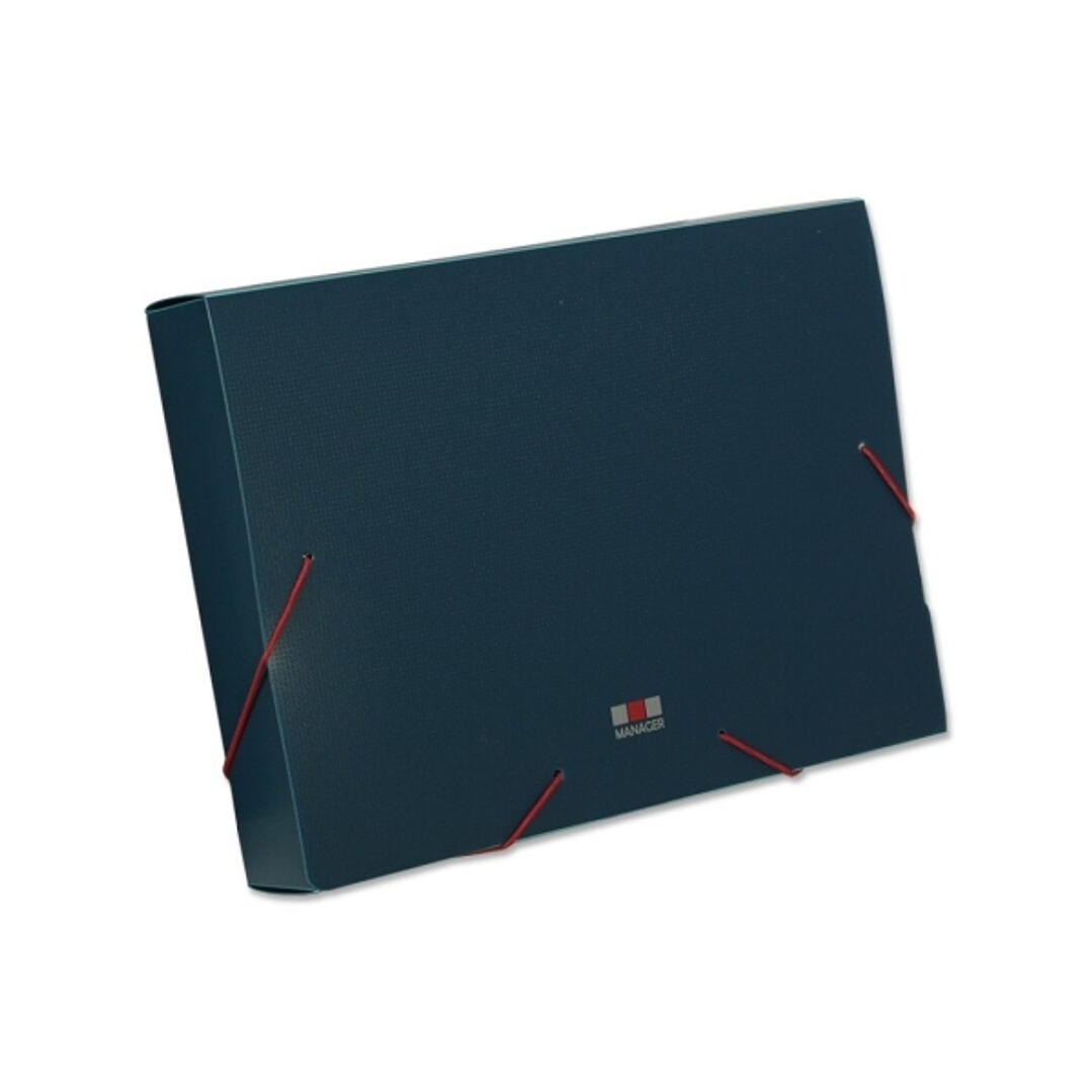 Manager Carpeta para Proyectos - Lomo de 30mm - Fabricada en Polipropileno - Cierre con Gomas - Color Azul Oscuro 1