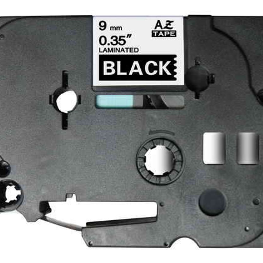 Brother TZe325 Cinta Laminada Generica de Etiquetas - Texto blanco sobre fondo negro - Ancho 9mm x 8 metros 1