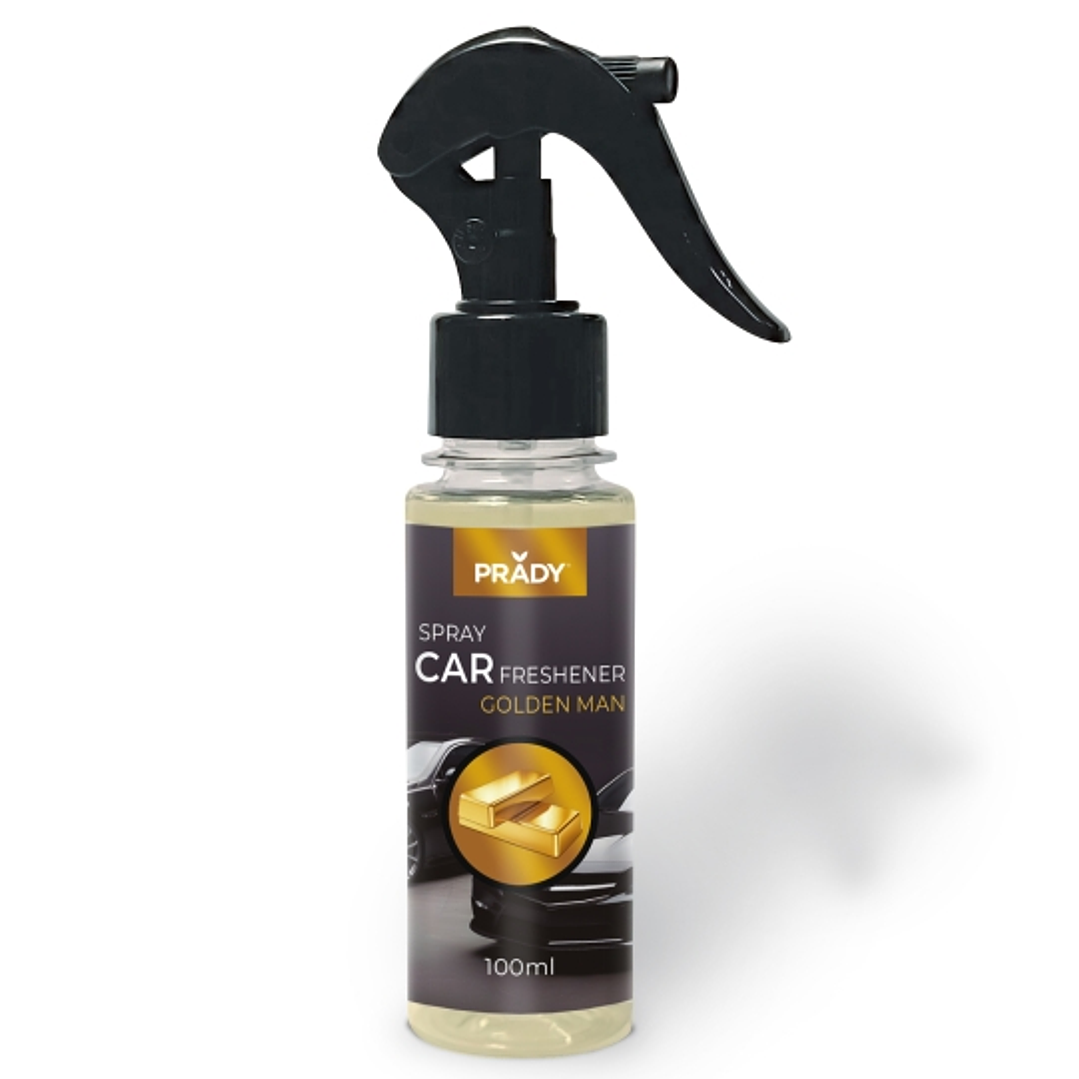 Prady Ambientador Coche Golden Man - Frasco de 100 ml - Spray Pulverizador 1