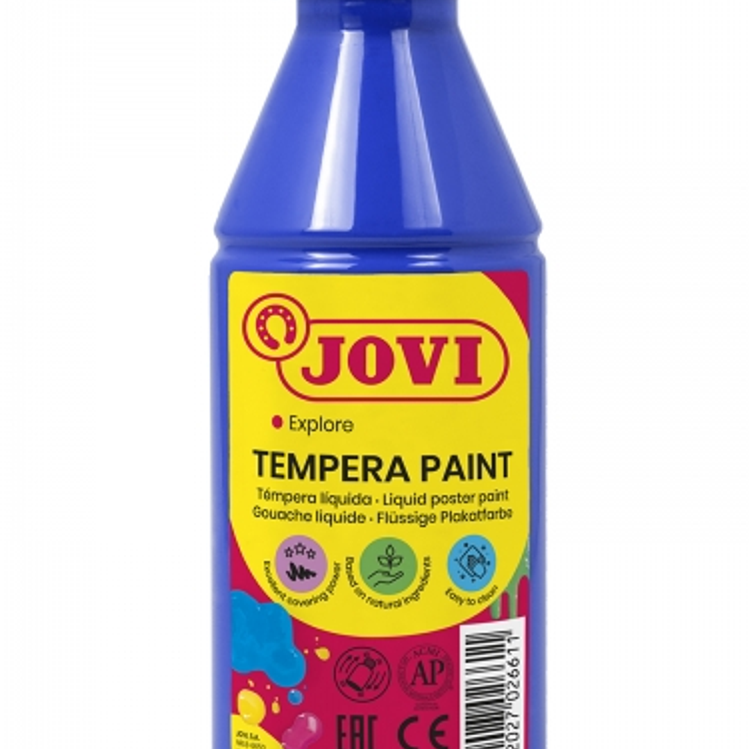 Jovi Tempera Paint Tempera Liquida 250ml - Base Agua - Lista para Usar - Alto Poder Cubriente - Secado Rapido - Excelente Fluidez - Adherencia en Mult 1