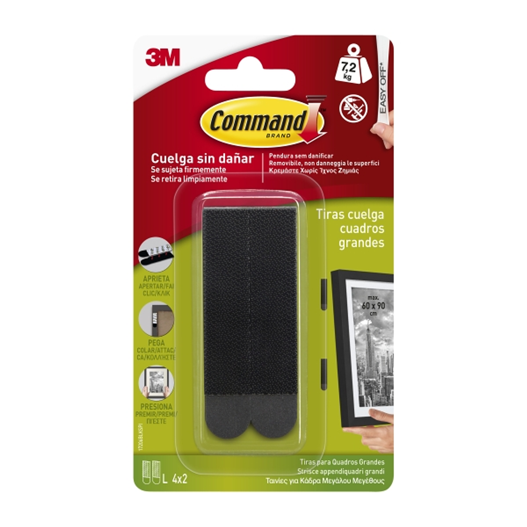 Command Tiras Adhesivas para Colgar Cuadros - Color Negro 1