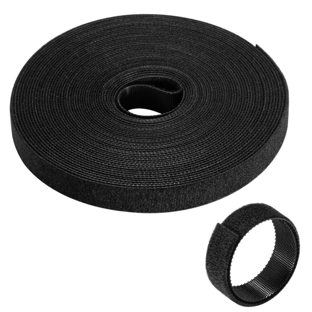 Ewent Hoop and Loop Tira Organizadors de Cables Nylon - Sujeccion de Velcro - 10m - 15mm - Color Negro 1