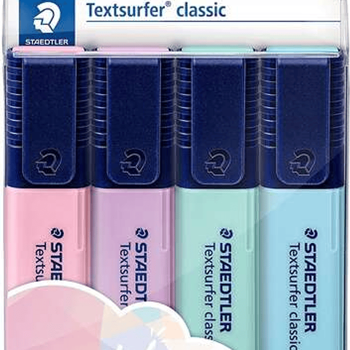 Staedtler Textsurfer Classic 364 Pack de 4 Marcadores Fluorescentes - Secado Rapido - Trazo 1 - 5mm Aprox - Colores Pastel Surtidos 1