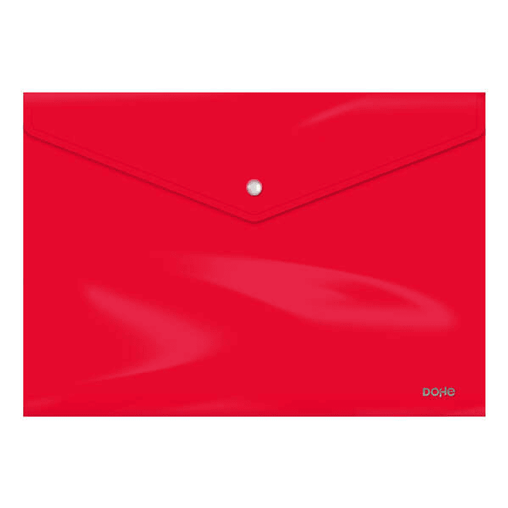 Dohe Sobre Portadocumentos Folio - Cierre de Broche - Polipropileno Cristal Opaco 200 Micras - Color Rojo 1