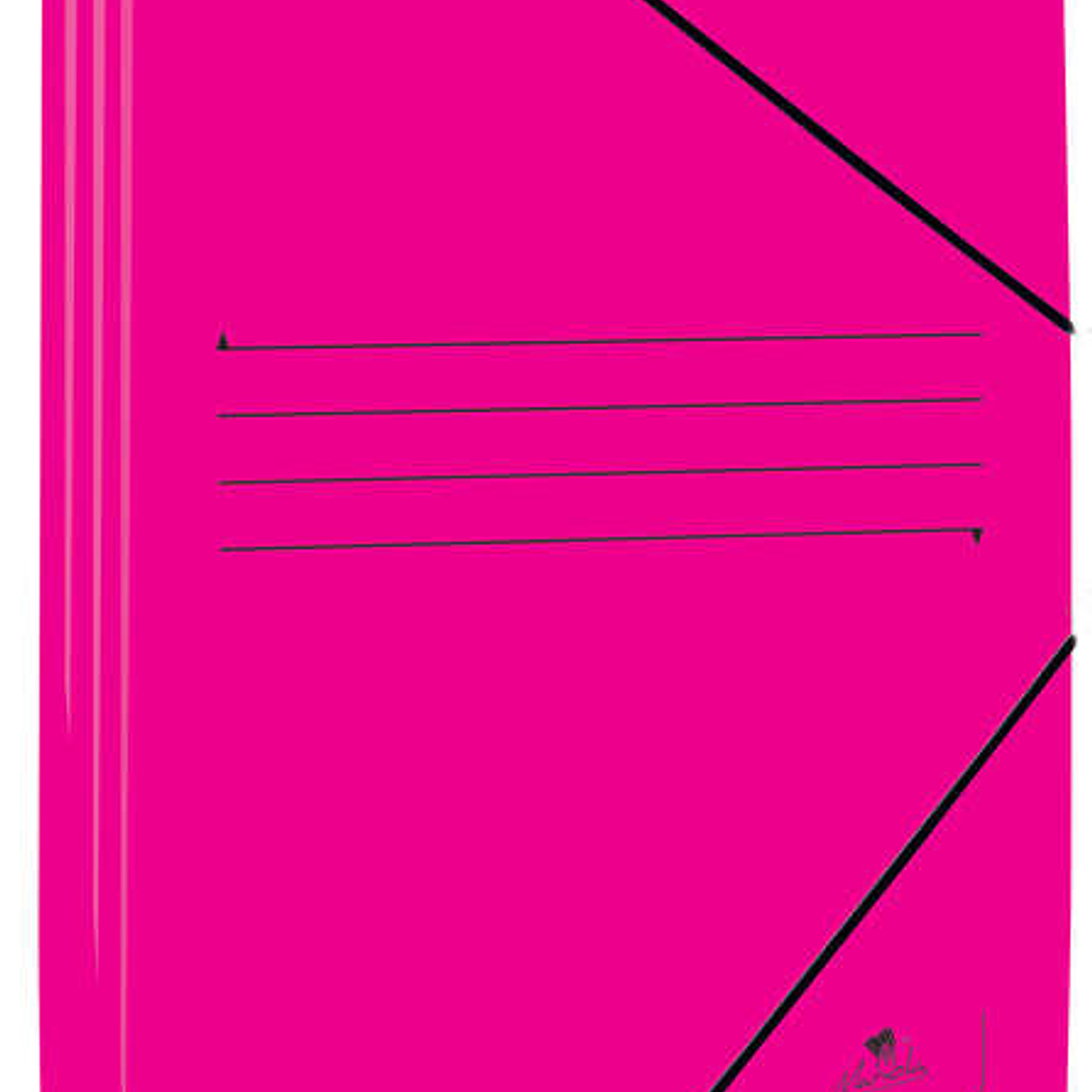 Mariola Carpeta de Carton Estucado con Solapas Folio 500gr/m2 - Medidas 34x25x1cm - Cierre con Goma Elastica - Color Fucsia 1