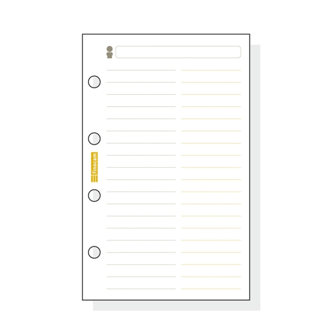 Finocam C154 Recambio Telefonico para Agendas Classic - Formato 601 - 56x89x5mm - Color Blanco 1