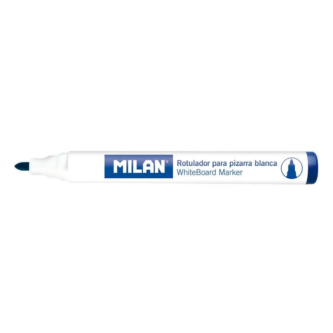 Milan Rotuladores para Pizarra Blanca con Punta Redonda - Punta 4.7 mm - Tinta a Base de Alcohol - Borrable en Seco - Color Azul 1