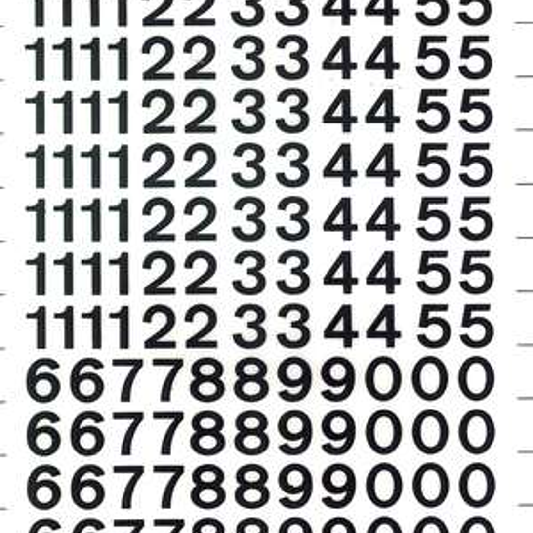 Apli Numeros Transferibles - 8mm - Facil Aplicacion - Negros Intensos - 204 Caracteres - Negro 1