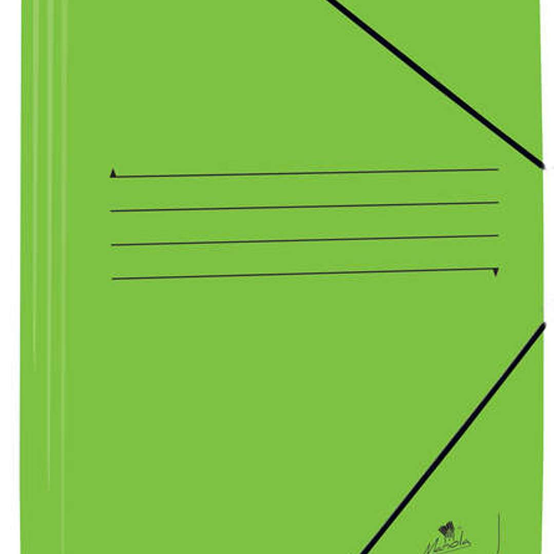 Mariola Carpeta de Carton Estucado con Solapas Folio 500gr/m2 - Medidas 34x25x1cm - Cierre con Goma Elastica - Color Verde 1