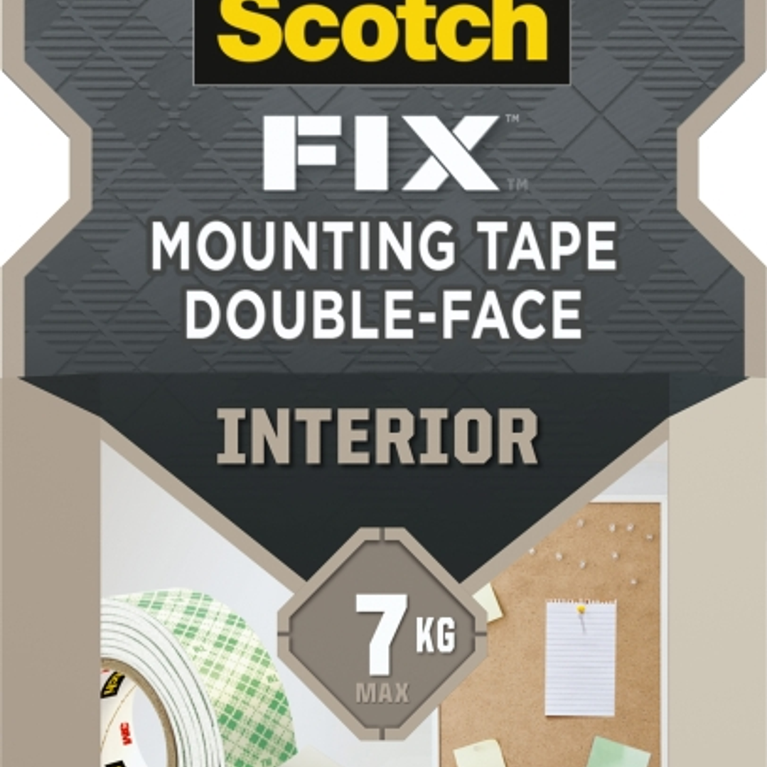 Scotch-Fix Cinta de Montaje para Interior de Doble Cara - 19 mm x 1.5m - Color Blanco 1