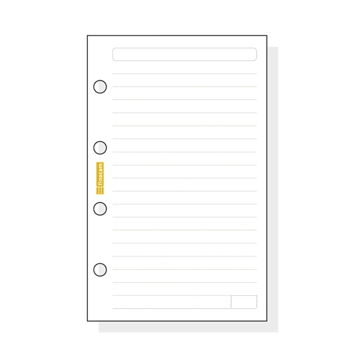 Finocam C141 Recambio para Agendas Classic - Lineas Guia - Formato 601 - 56x89x5mm - Color Blanco 1