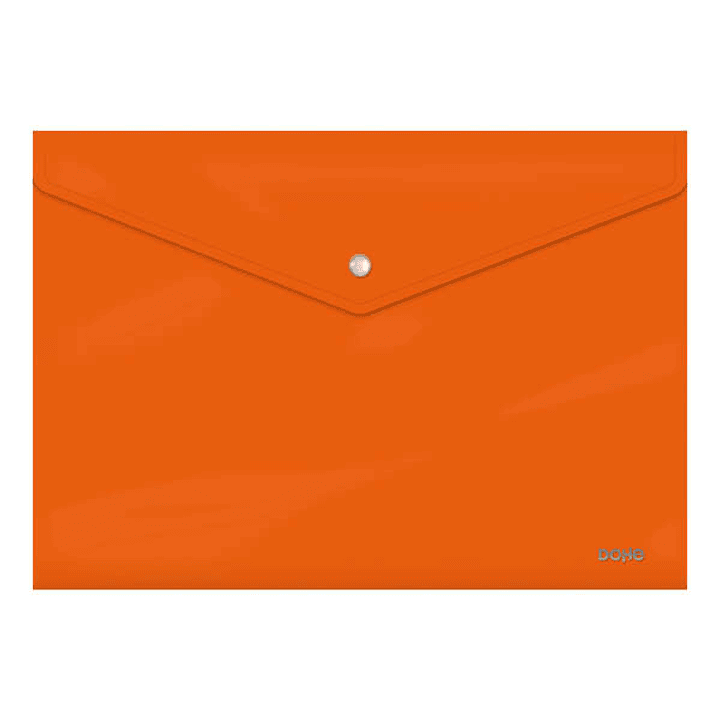 Dohe Sobre Portadocumentos Folio - Cierre de Broche - Polipropileno Cristal Opaco 200 Micras - Color Naranja 1