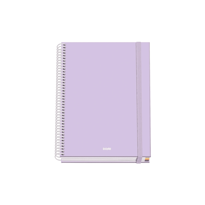 Dohe Serenity Cuaderno Espiral A5 100 Hojas Cuadricula 5mm - Tapa Dura Impresa a todo Color y Plastificada en Brillo - Bandas de Color - Cierre de Gom 1