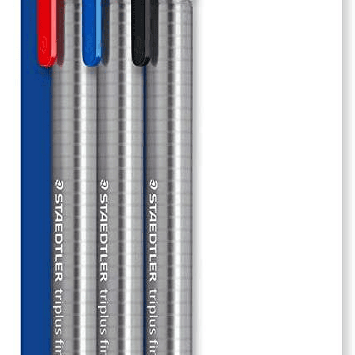 Staedtler Triplus Fineliner 334 Pack de 3 Rotuladores de Punta Fina - Trazo de 0.3mm Aprox - Diseño Ergonomico - Tinta Base de Agua - Colores Surtidos 1