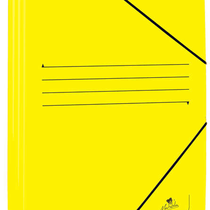 Mariola Carpeta de Carton Estucado con Solapas Folio 500gr/m2 - Medidas 34x25x1cm - Cierre con Goma Elastica - Color Amarillo 1