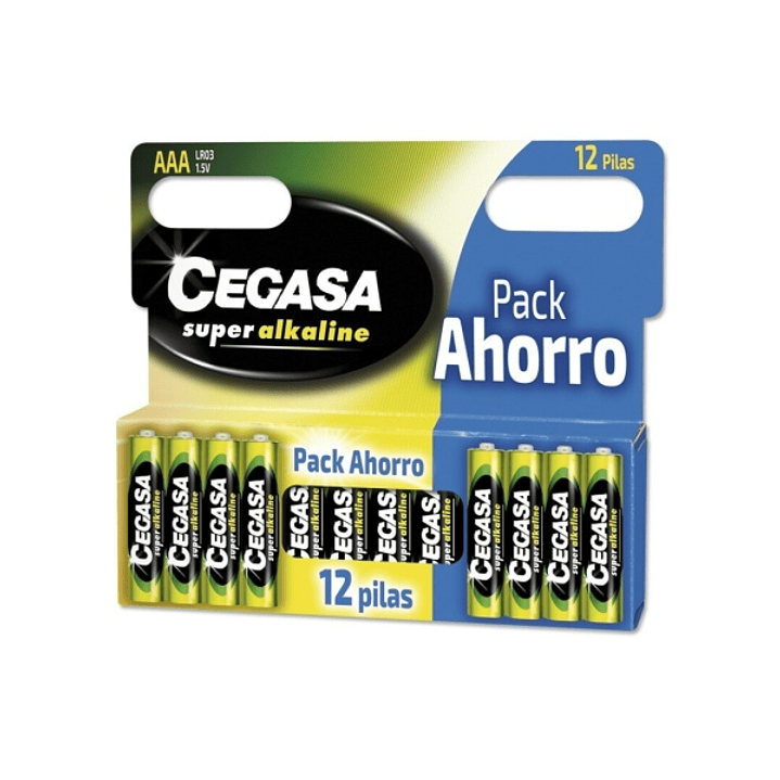 Cegasa Super Alcaline Pack de 12 Pilas LR03 AAA - Alta Tecnologia - Fiabilidad - Elevado Rendimiento - Maximas Prestaciones 1